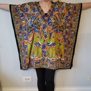 Scarf shirt tunic unique colorful elephants